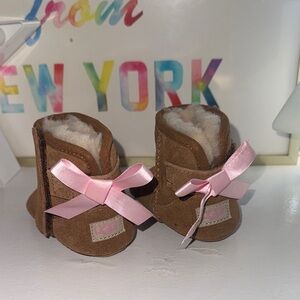 UGG Brown Boots with Pink Bows for Kids